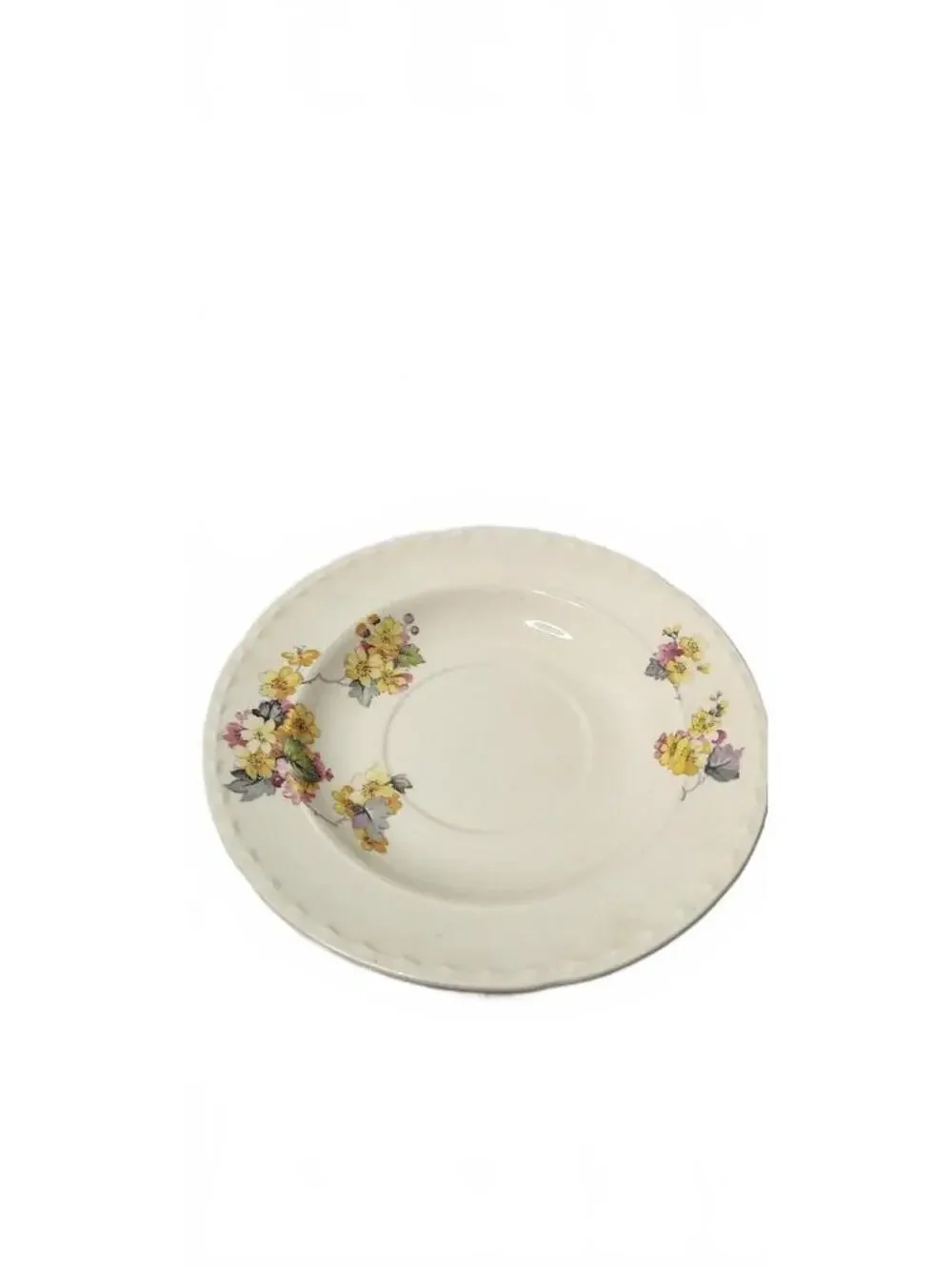 Vintage Crooksville China Floral Saucer Plate 7 Inch with Crazing
